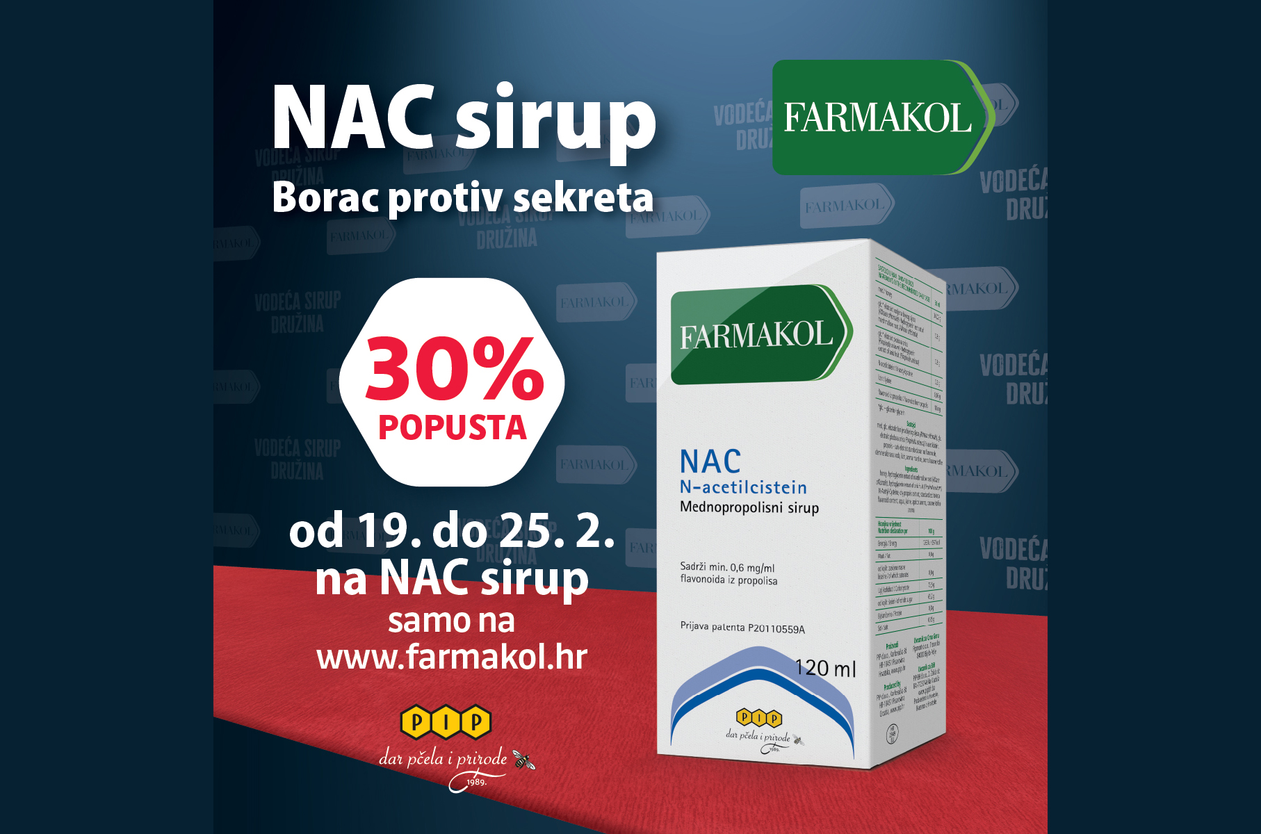 Super prigoda - 30% popusta na Farmakol NAC sirup samo na www.farmakol.hr od 19. do 25. veljače